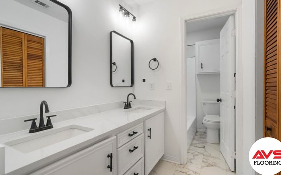 Bathroom tile detail by AVS Flooring