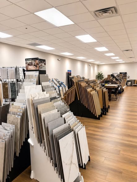 AVS Flooring showroom with flooring displays and product samples